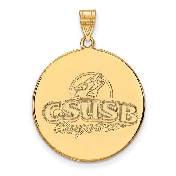 14k Gold Plated Silver California State San Bernardino XL Pendant